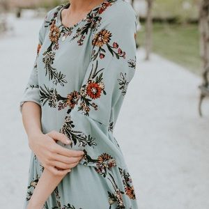 ROOLEE Light Blue Floral Dress